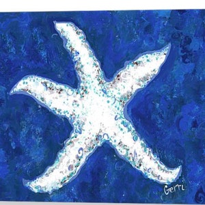 Large Coastal Wall Art, Starfish Canvas perfect as beach decor, 24 x 36&quot;