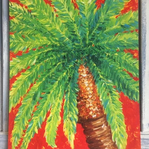 Palm Tree art print in bright colors, 11 x 14&quot;
