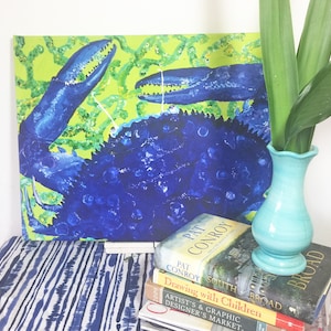 Crab Canvas Art for Beach House Decor, 16 x 20&quot;
