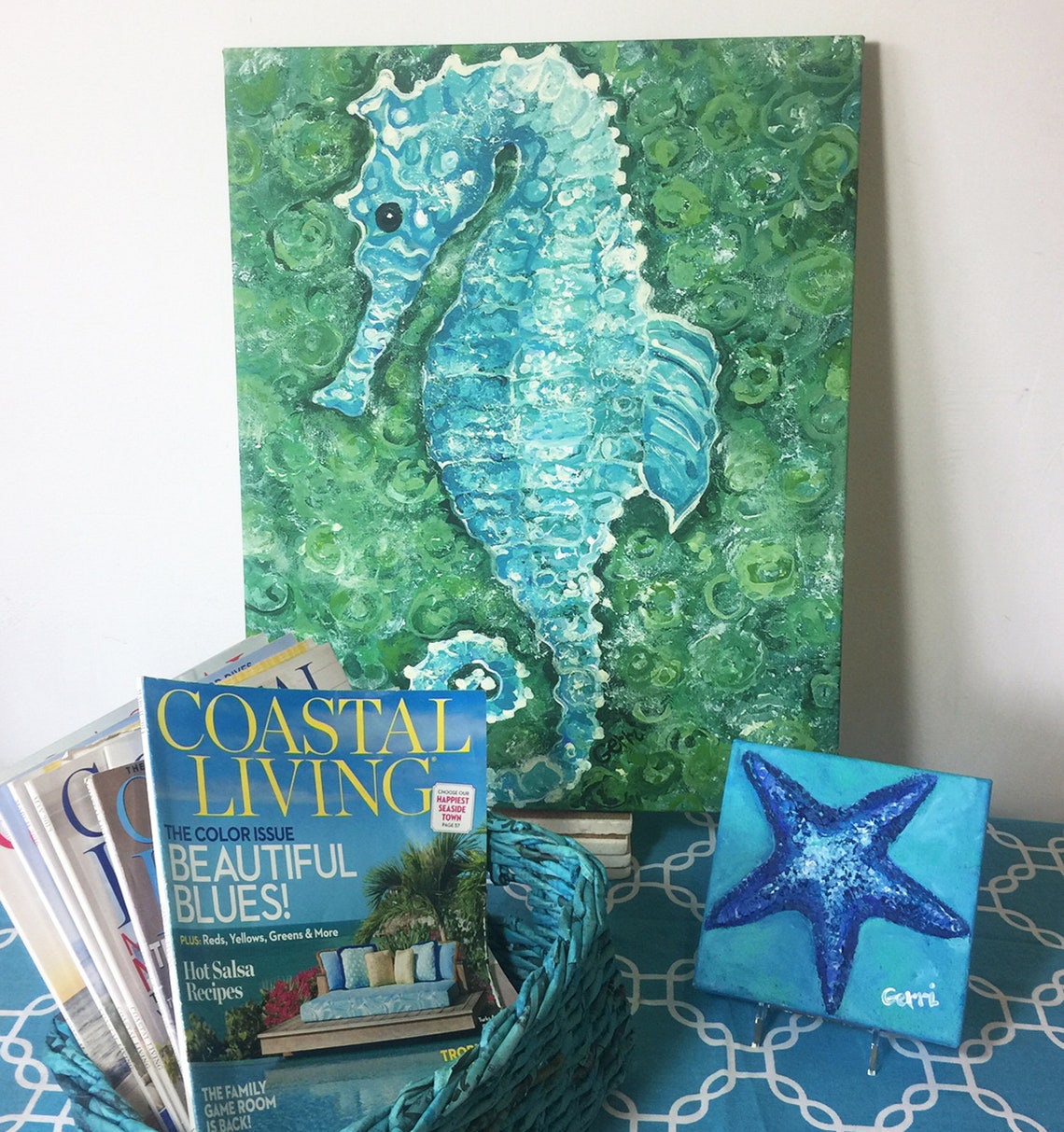 Seahorse Art Canvas Wall Art gallery wrapped and no framing Etsy