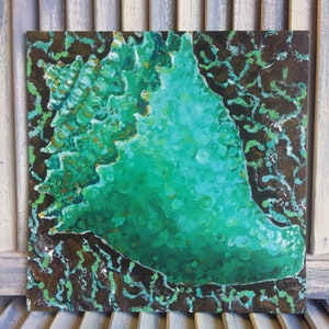 Stampa costiera conch Shell; stampa da spiaggia; arte delle pareti costiere; beach wall art; stampa conchiglia; arte casa sulla spiaggia; arredamento della spiaggia; arte tropicale; 11x11&quot;