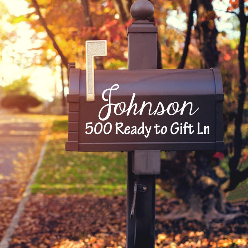 Vinyl Mailbox Decal Last Name Decal Modern Mailbox Sticker Etsy