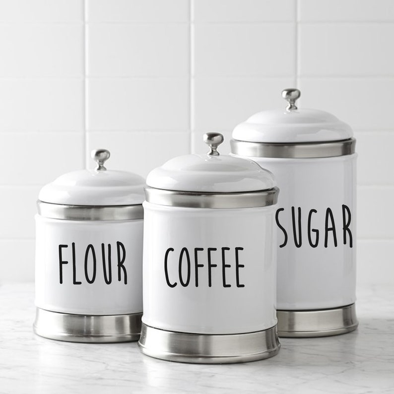 Kitchen Canister Decals Kitchen Canister Labels Canister Set Etsy