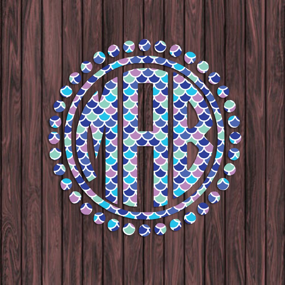 Monogrammed Mermaid Decal, Mermaid Sticker, Mermaid Scales, Vinyl ...