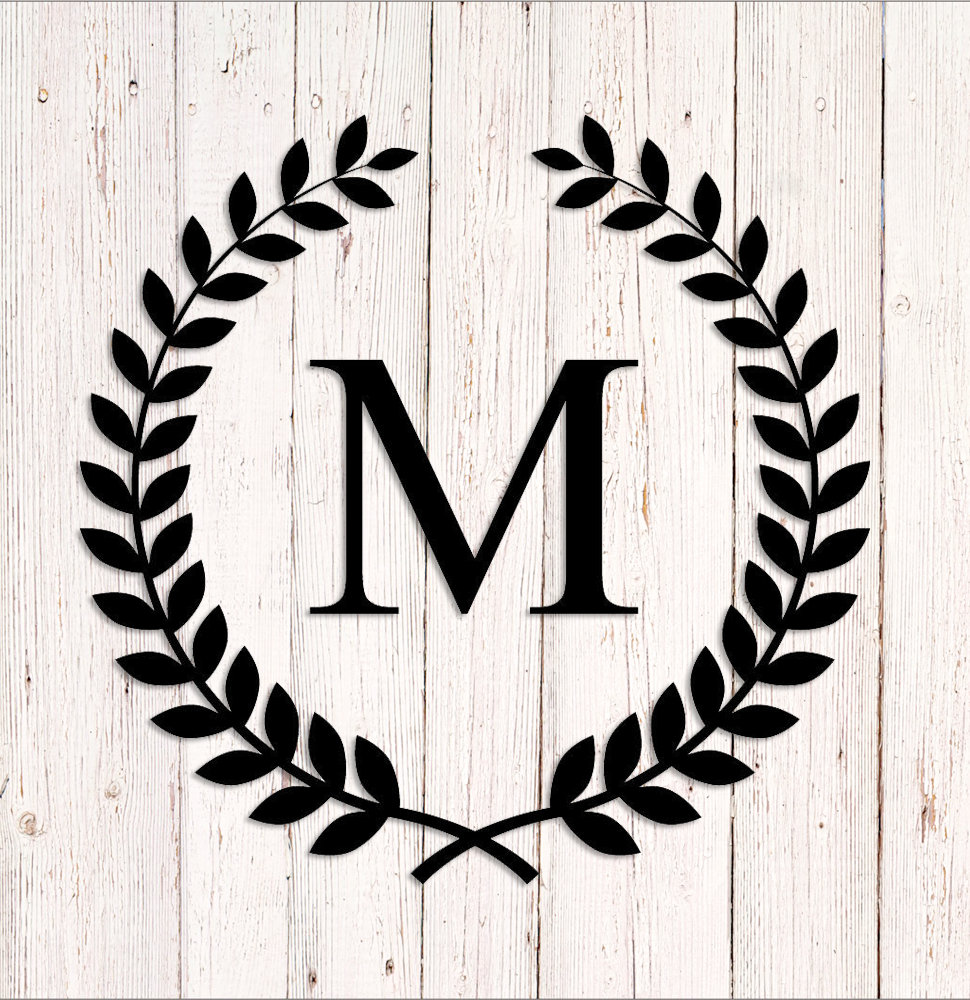 Blue floral monogram letter M Sticker for Sale by sereindesign