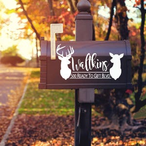 Deer Mailbox Decal, Personalized Mailbox Decal, Street Address Decal, Deer Mailbox Sticker, Last Name Street Address Decal