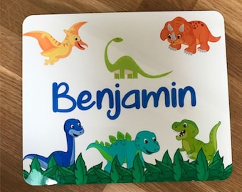 Personalised Dinosaur Placemat, Kids Placemat and Coaster, Gift for Boys, Personalised Gift for Dinosaur Lovers