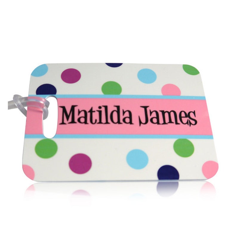 Personalised Kids Luggage Travel Tags , Custom Printed Bag Tags , Nameitlabels UK image 1