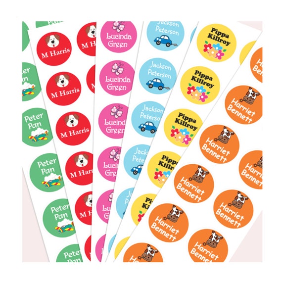 Iron on Labels for Clothing Name Tag Labels Coloured Name Etsy UK