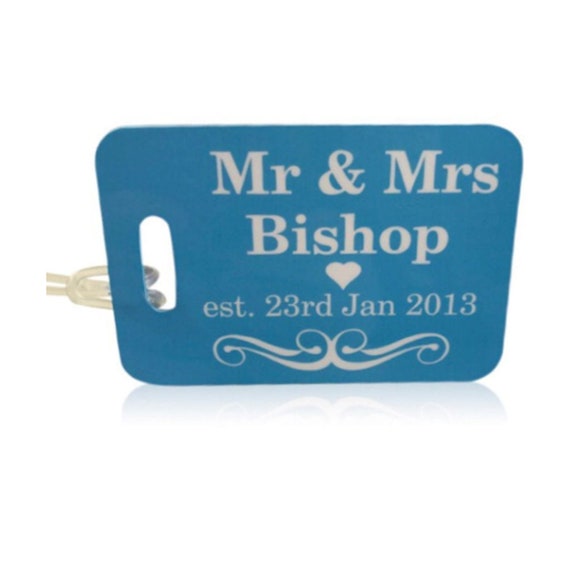 personalised mr and mrs luggage tags