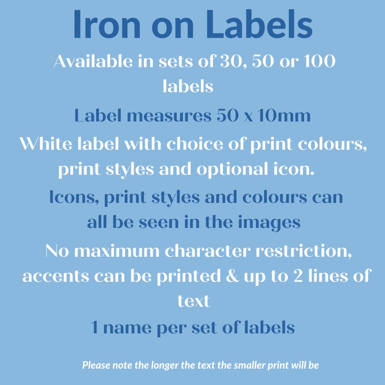 Iron on Name Labels, Personalised Iron on Name Labels, Iron on Labels for Clothing, Iron on Name Tags for School Uniform image 4