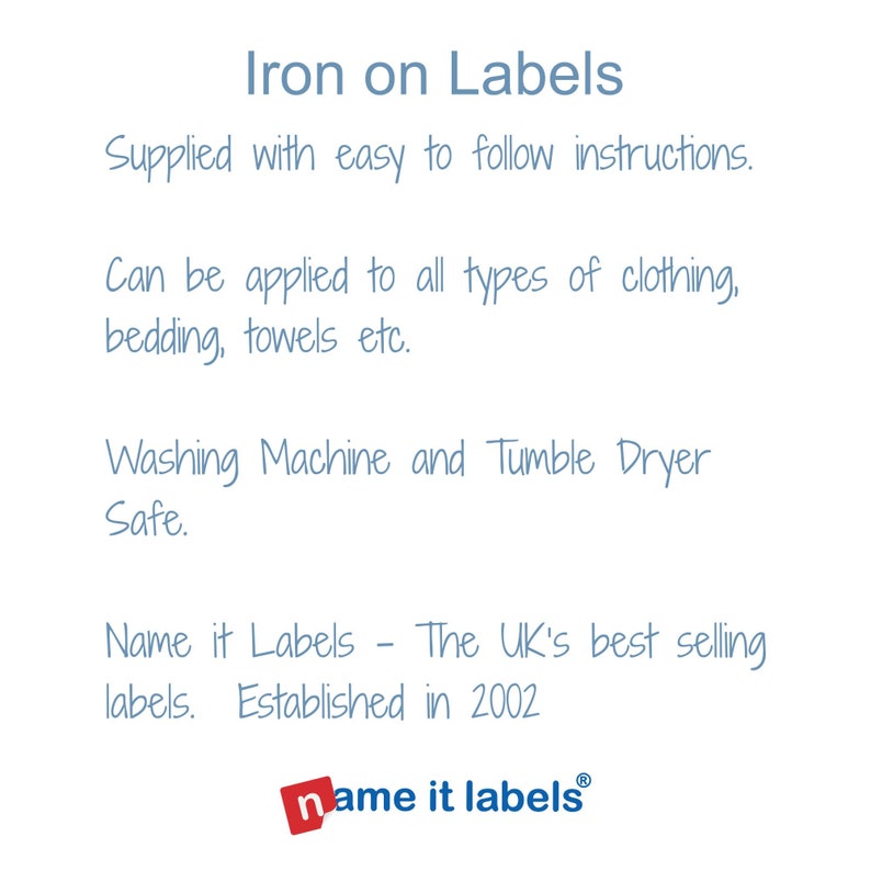 Iron on Clothing Labels Iron on White Name Tags Name Tapes Etsy UK