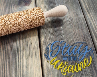 Delicate Lace rolling pin, engraved and embossing cookie stamp, ornamental pattern, Guipure cookie roller