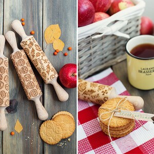Halloween Rolling Pin Embossing Biscuit Roller for Holiday Spooky Pattern Cookie Stamp image 4