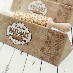 Delicate Lace rolling pin, engraved and embossing cookie stamp, ornamental pattern, Guipure cookie roller image 8