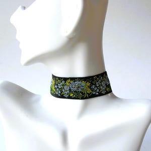 Black Floral Embroidery Choker Collar Necklace Pendant Party Dress Accessories