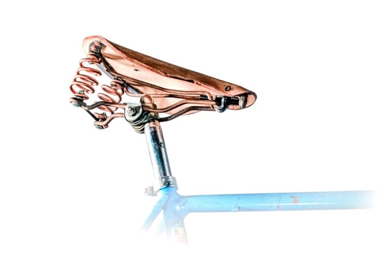 Leather Bicycle Saddle w/CopperPlated Steel Spring frame & Etsy