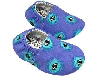 Evil Eye Moccasins - First Halloween Montessori Shoes for Newborns and Toddlers