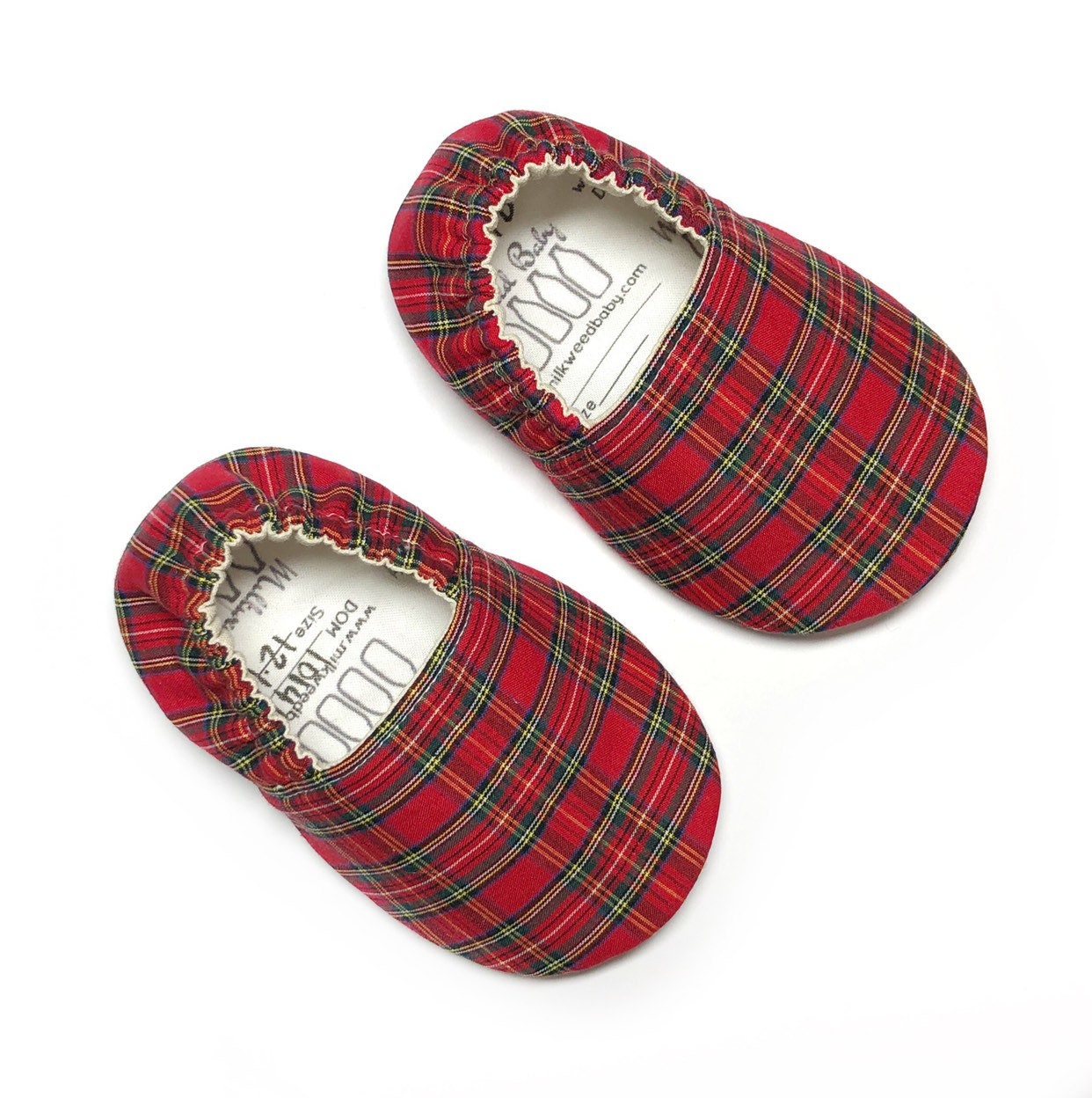 tartan baby booties