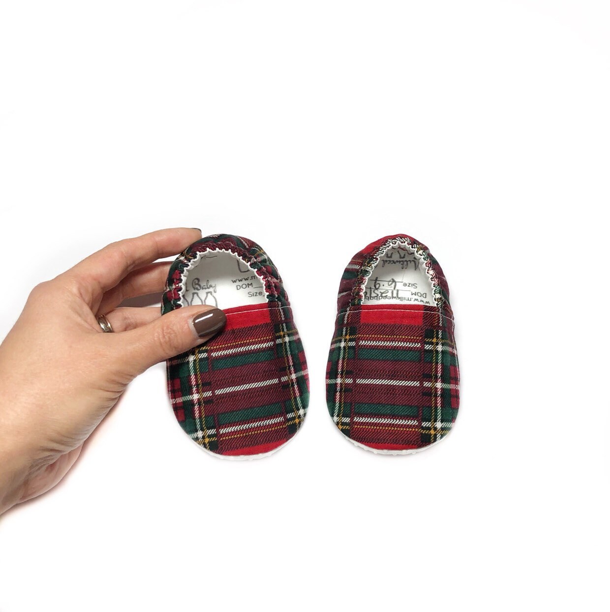 tartan baby booties
