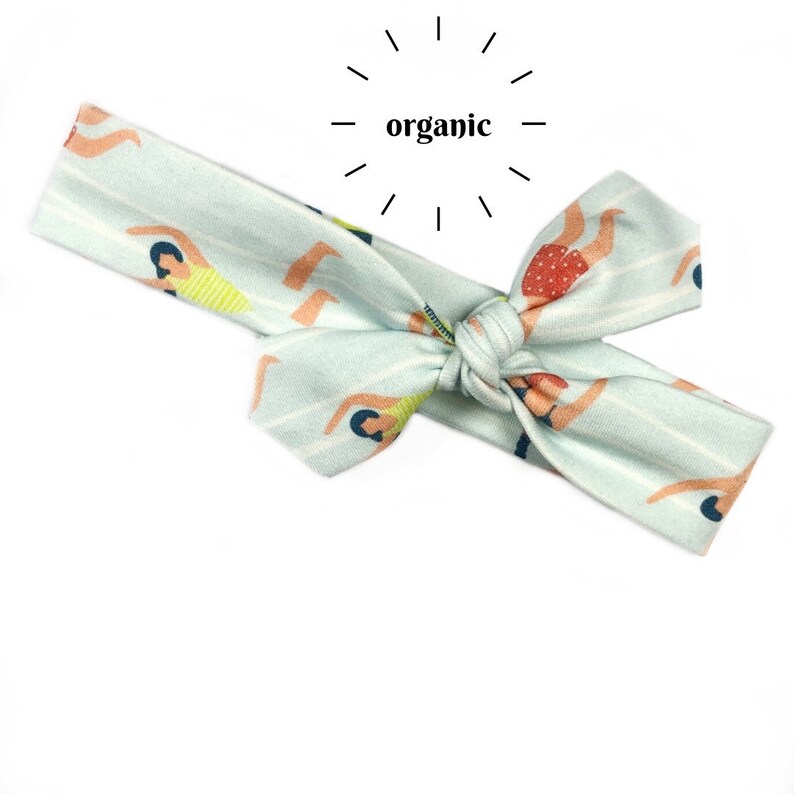 Pool Party Headband Organic Cotton Knotted Headband Infant Headband Toddler Headband Baby Shower Gift