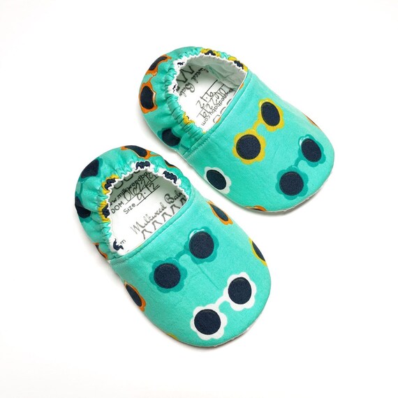 teal baby shoes