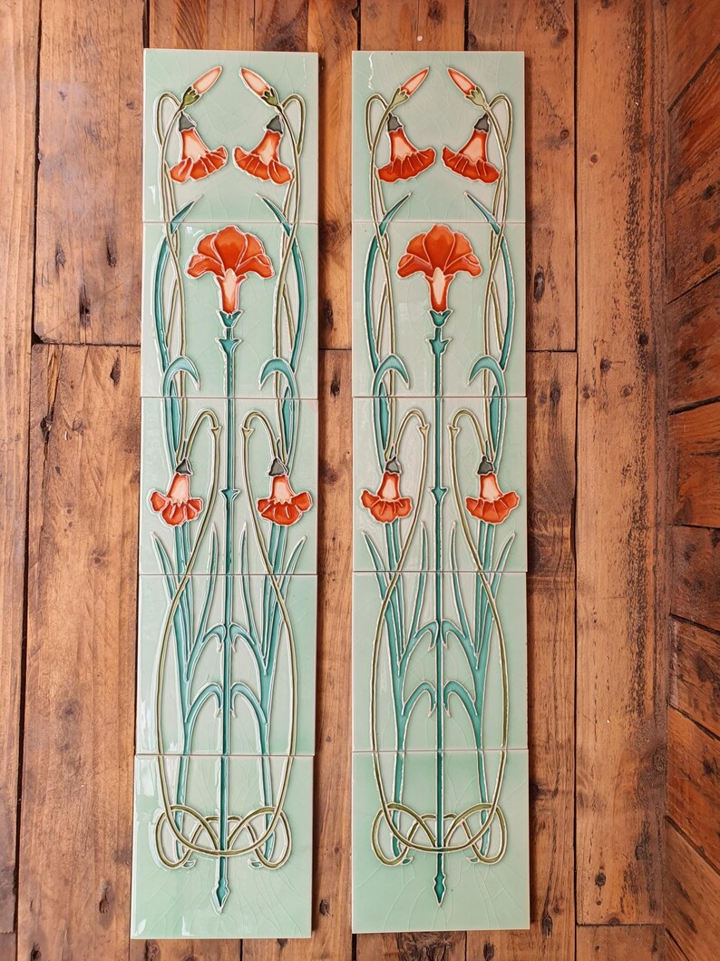 Hand Painted 10 Tile Panel Sets - Etsy UK
