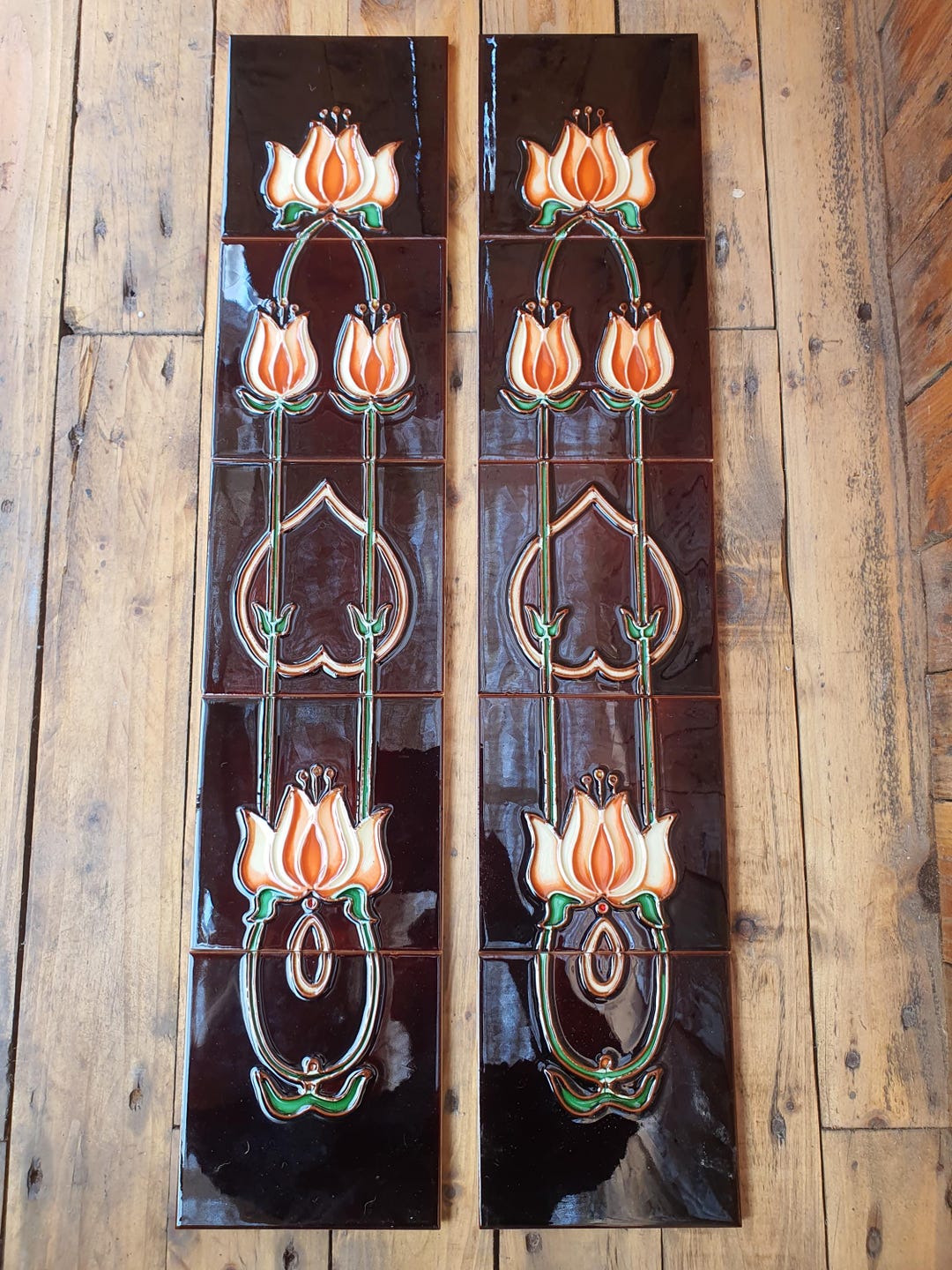 Hand Painted 10 Tile Panel Sets - Etsy UK