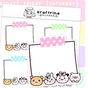パンダ - ポストイット、メモ、ノート | プランナー、バレットジャーナル、スクラップブック用の手描きのかわいいステッカー (43-B007)