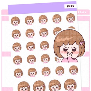KC105 - Te estoy mirando / Emoji / Etiqueta engomada del planificador de emociones para planificadores / diarios / Bullet Journal / Bujo / Scrapbooking / Papelería
