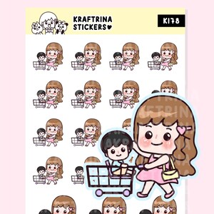 K178 Pegatinas para planificadores, diarios, Bullet Journal, Bujo, Scrapbooking y papelería para comestibles, recados, tareas domésticas y tareas del hogar