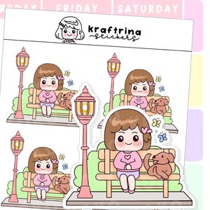 Koko - Dog Date, Dog Park, Dog Love Deco | Hand drawn cute stickers for planner, hobonichi, bullet journal, scrapbook (66-K012 Deco)