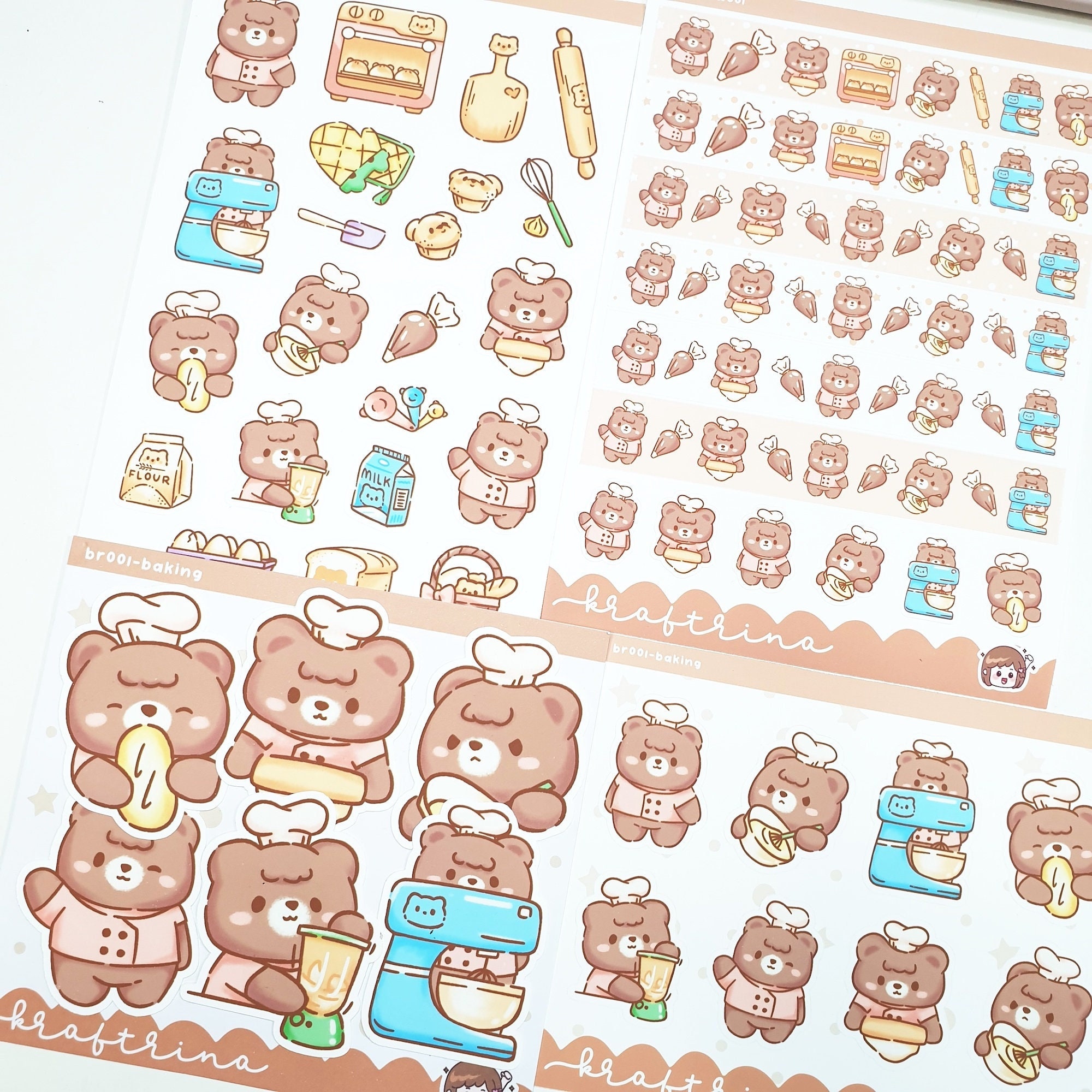 40pcs/1lot Kawaii Stationery Stickers Cute Bear Store Series Diary Planner  Stickers Craft Sticker