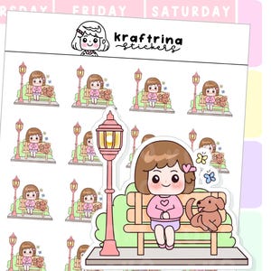Koko - Dogs, Dog Park, Walk Dog | Hand drawn cute stickers for planner, hobonichi, bullet journal, scrapbook (66-K011)