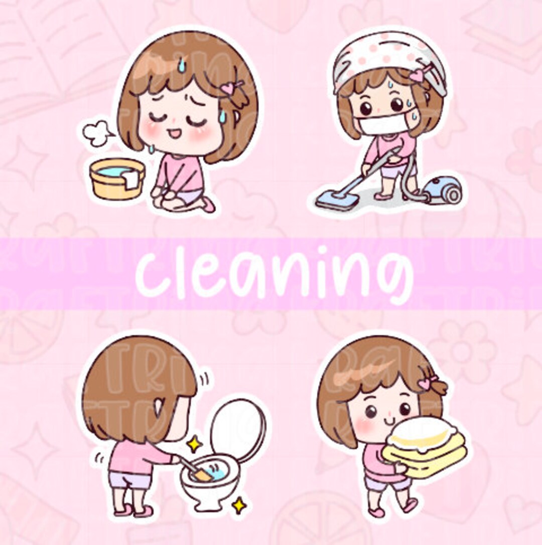 Clean The House Planner Stickers - Home Organization Decals