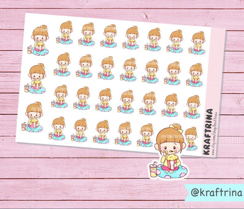31 MAKO-CHAN Movie marathon Netflix planner stickers for Planners Kikkik Filofax Happy Planners Scrapbook