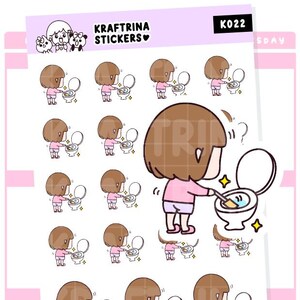 K022 - Schoon toilet badkamer planner sticker voor planners/tijdschriften/Bullet Journal/Bujo/scrapbooking/briefpapier