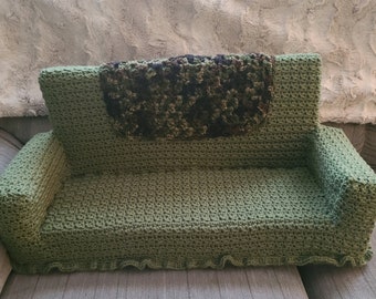 Handmade Crocheted Cat Couch: Acrylic Yarn Pet Bed