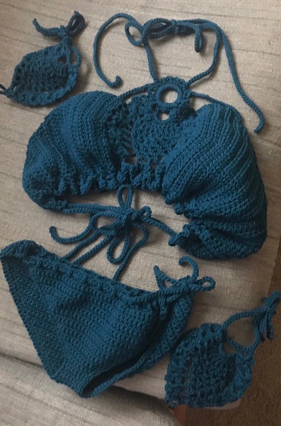 peacock blue bikini