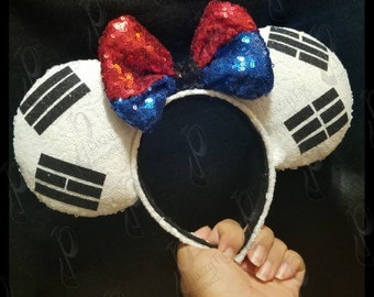 Korean Ears, Korean Flag, Korean Flag Ears, Mickey ears, Minnie Ears
