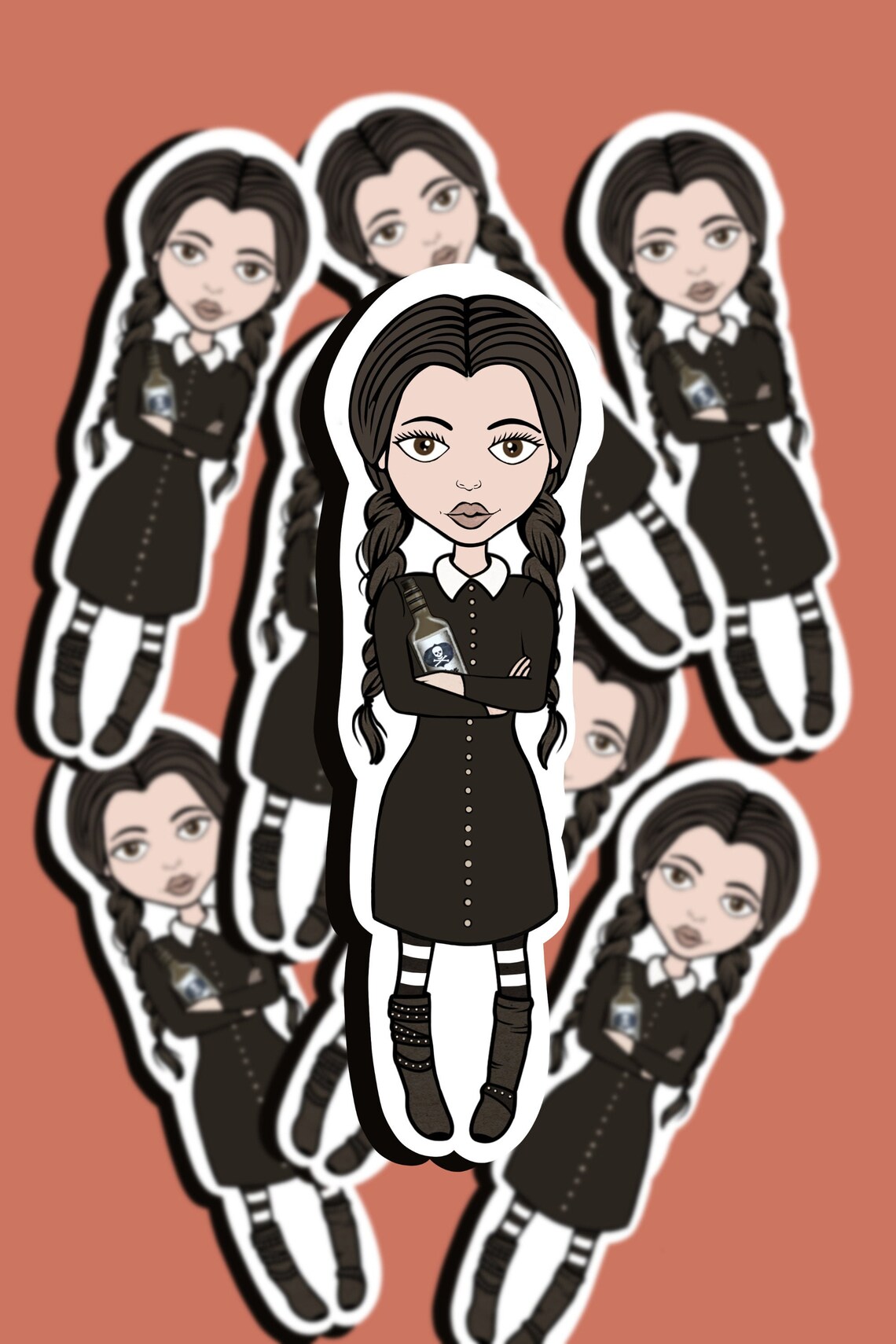 Wednesday Addams Sticker Addams Family Thing Sticker | Etsy