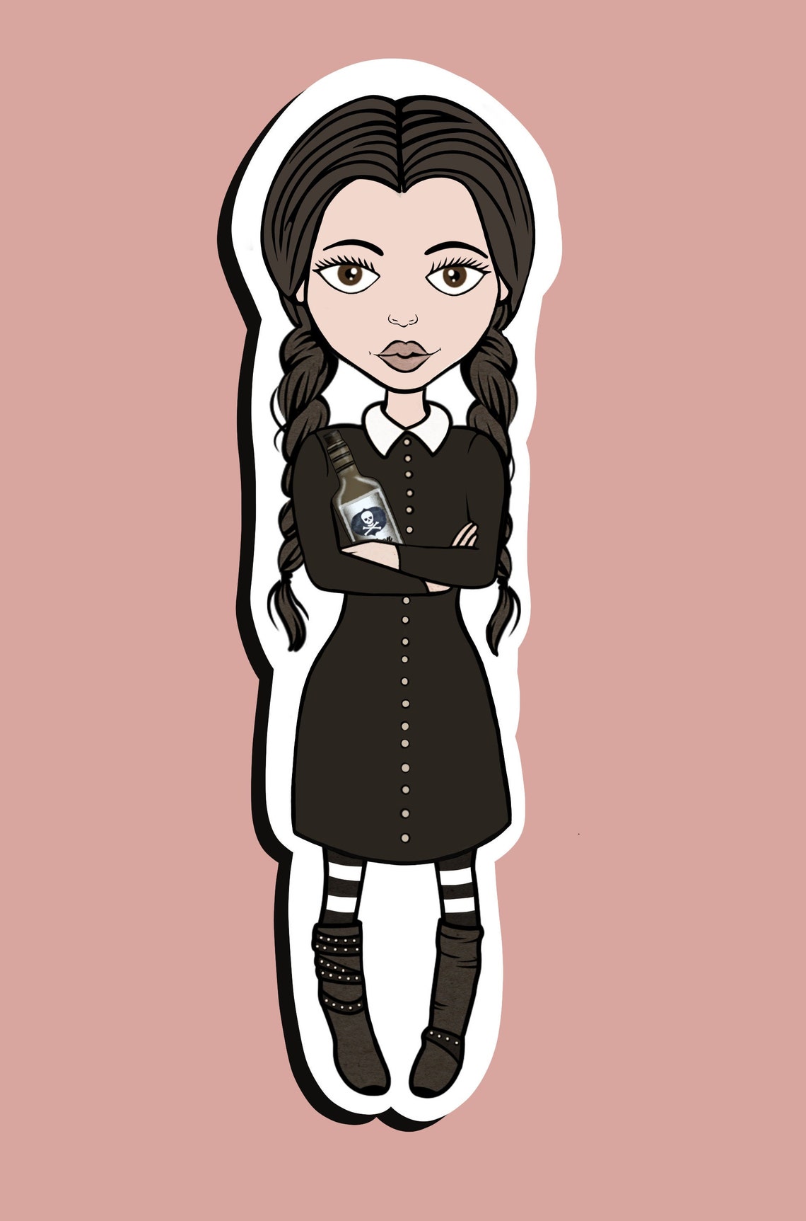 Wednesday Addams Sticker Addams Family Thing Sticker | Etsy