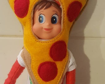 Slice of Pizza Elf Costume Dress Up Elf Pizza Elf Pizza Doll Dress Up Elf Fun at Christmas Pepperoni Pizza Yum