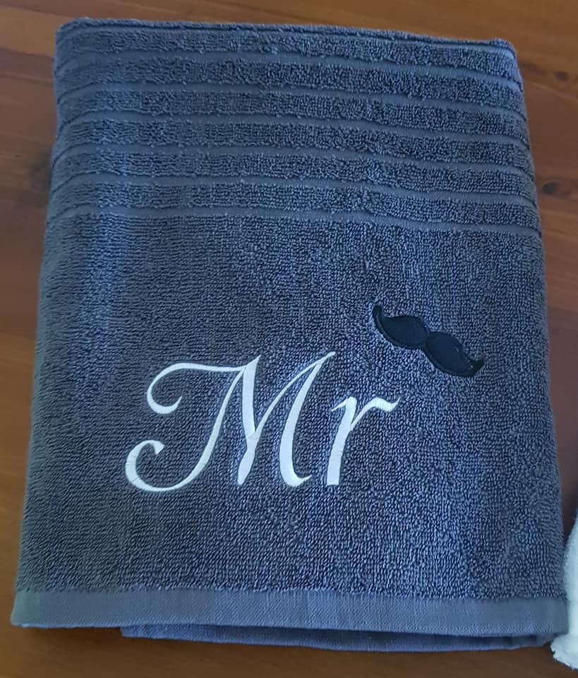 Mr & Mrs Bath Towels Mr Towel Mrs Towel Embroidered Set Etsy