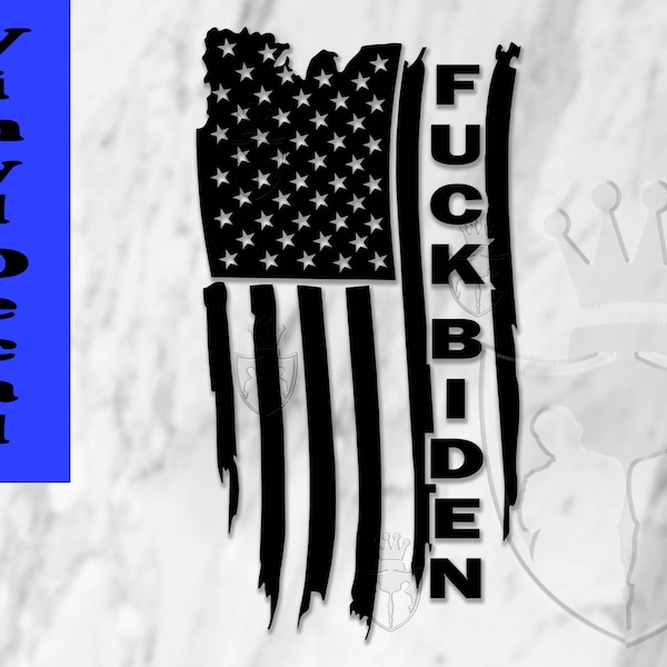 Fuck Joe Biden distressed American Flag 12 Inch Vinyl Decal, Wall Window Sticker, multiply colors available