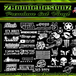 Racing Decal Vinyl Decal Grab Bag, JDM Style Racing Automotive Stickers, Car Truck Suv Street Racing Decals