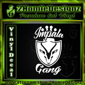 Impala gang crown badge vinyl decal sticker multiple colors available