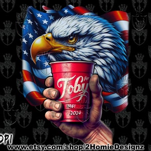 For Toby Red Solo Cup DTG Png, American Pride Country Music Sublimation, Digital File Download Transfer, High Quality 300 Dpi Ready To Print