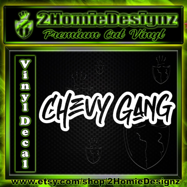 Chevy Gang Vinyl Decal - Premium Car Truck Decal, Window Laptop Tumbler Sticker, Chevy Lover Car Accessories - Multiple Colors and Sizes