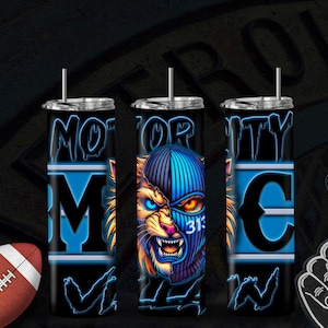 Lion 20oz Football Tumbler Wrap PNG, Sport Gameday Tumbler PNG, Football Mascot Sublimation Tumbler PNG Digital Download, Instant Download
